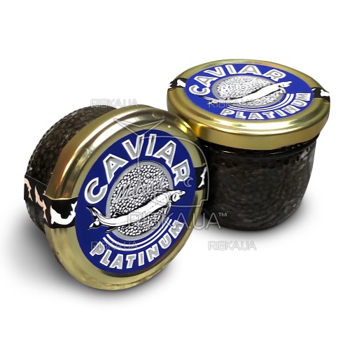 Чорна ікра руського осетра PLATINUM (50 г) скло